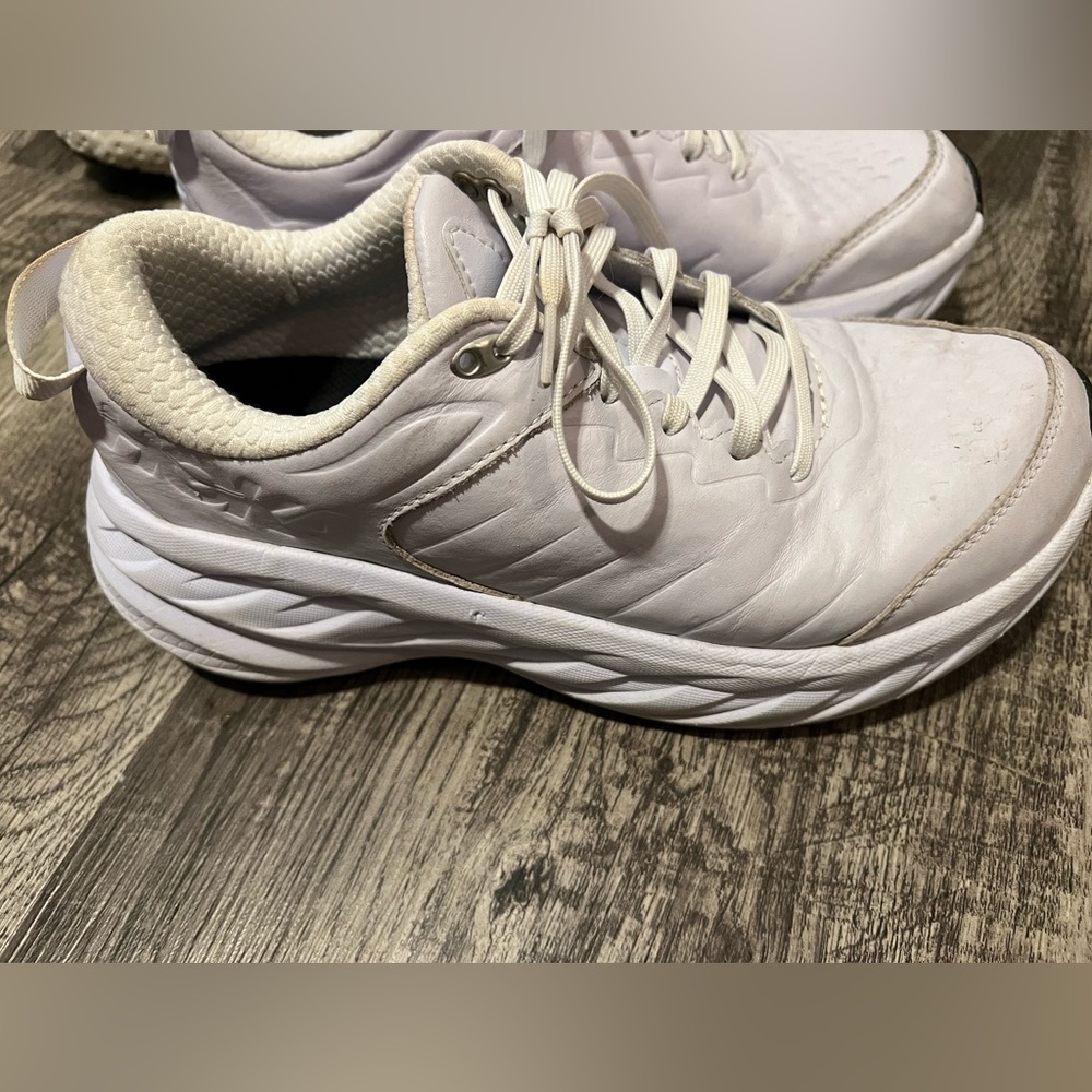 Hoka Bondi SR, Size 9, Water resistant leather, White